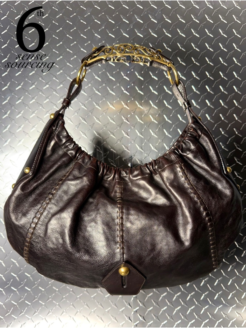Yves Saint Laurent Vintage Leather Vincennes Mombasa In Brown